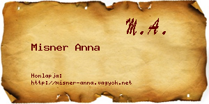 Misner Anna névjegykártya